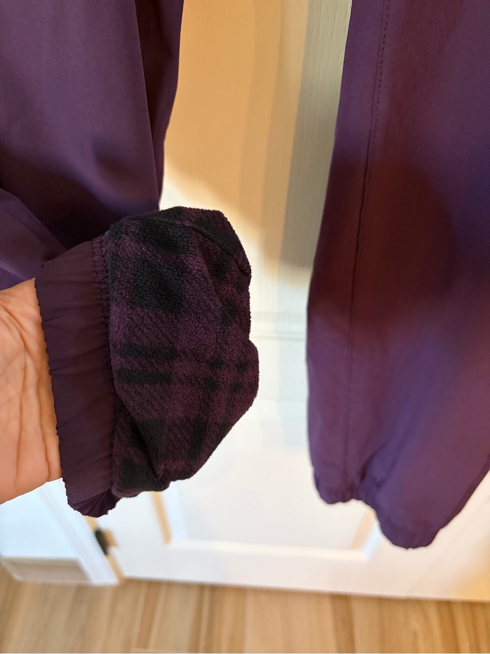 Women's Drawstring Fleece-lined Cargo Jogger Pants - Purple - Picture 4 of 4
